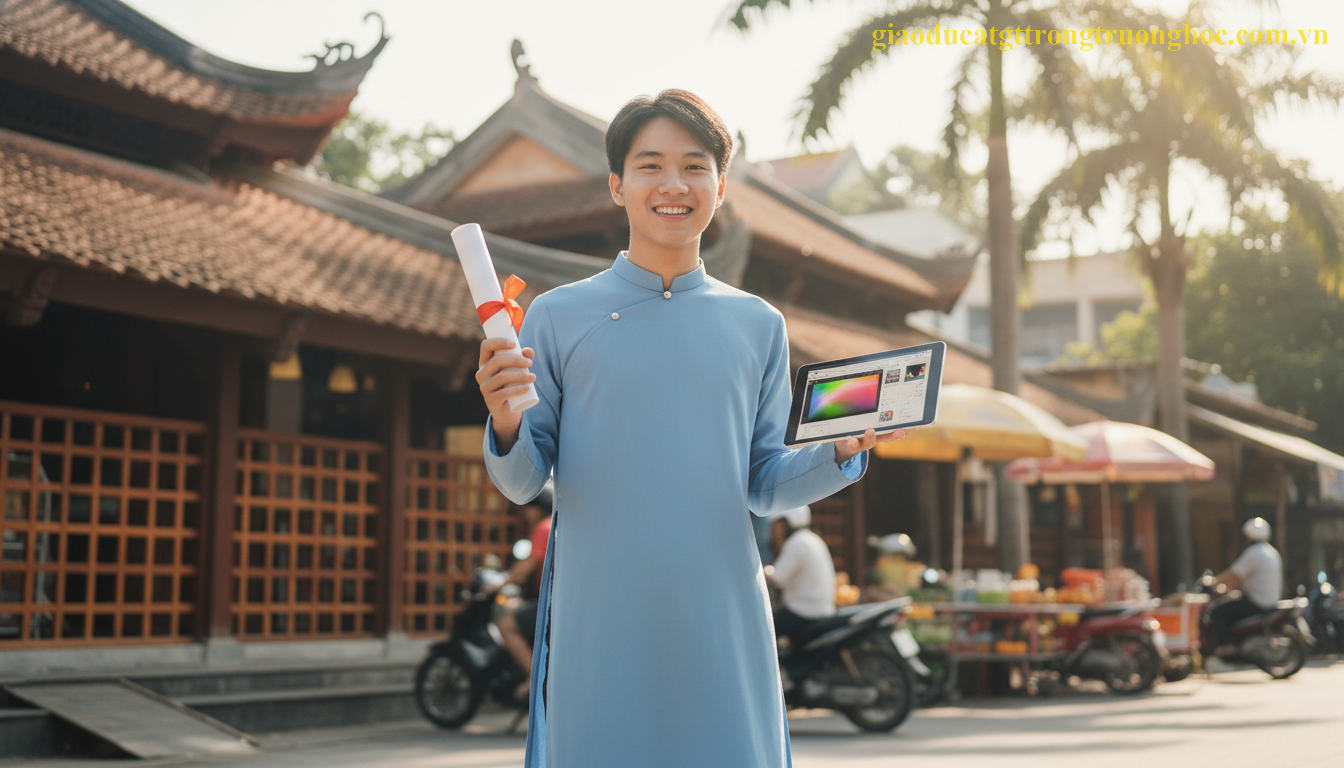 Học sinh hệ GDTX cân bằng giữa việc học văn hóa và rèn luyện kỹ năng nghề nghiệp.