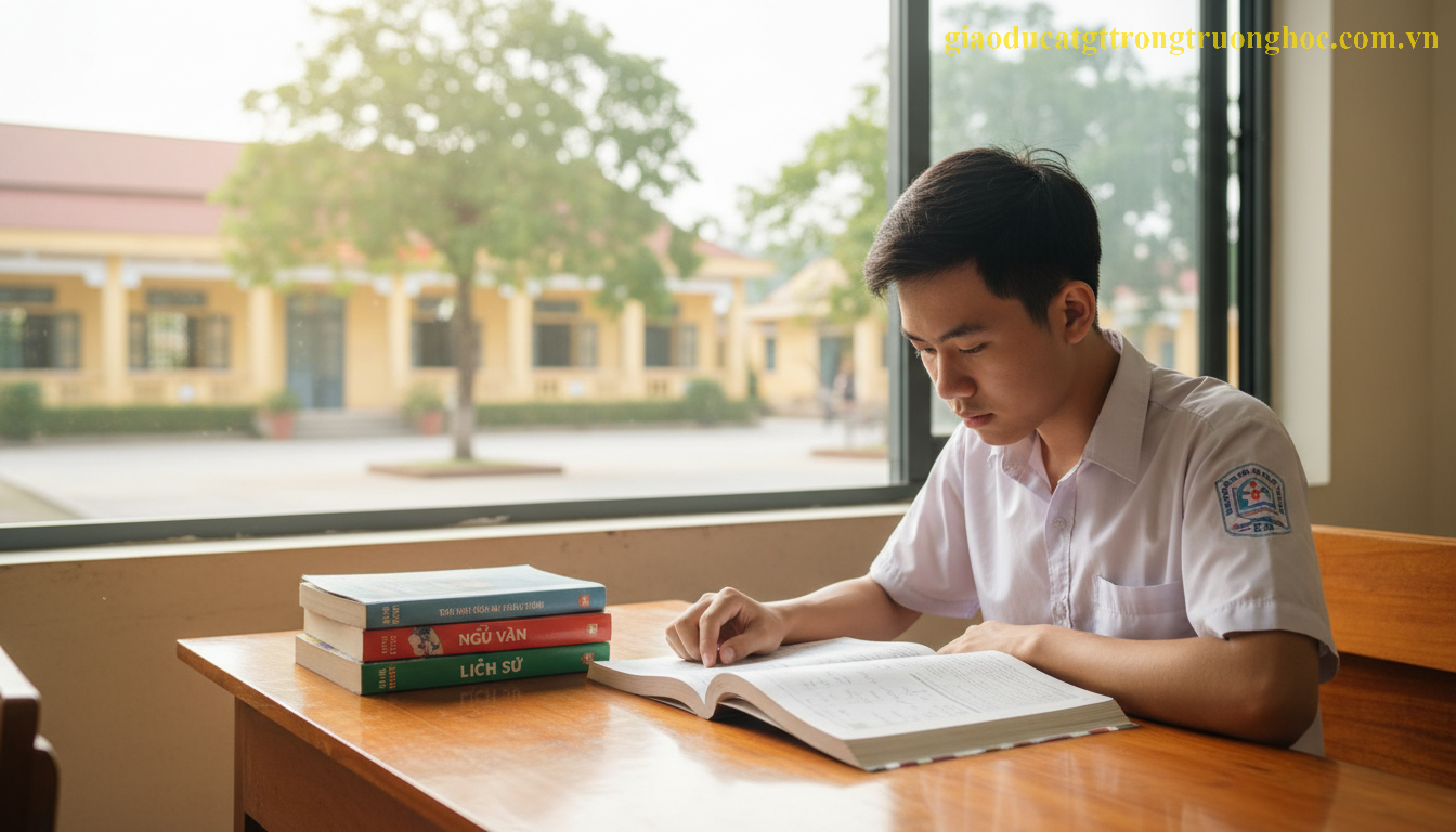 Học sinh hệ GDTX tại Việt Nam tập trung ôn luyện 7 môn học văn hóa tinh gọn.